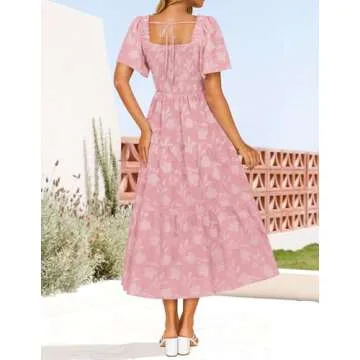 ZESICA Women’s Summer Boho Floral Midi Dress - Stylish Beach Wear