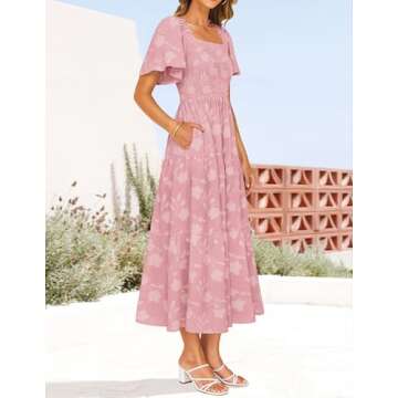 ZESICA Women’s Summer Boho Floral Midi Dress - Stylish Beach Wear