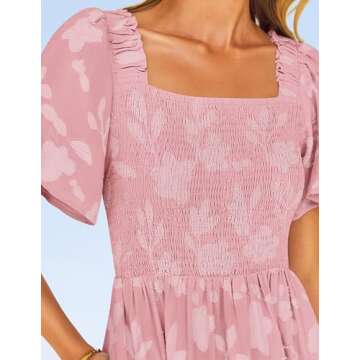 ZESICA Women’s Summer Boho Floral Midi Dress - Stylish Beach Wear