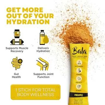 BALA Enzyme Hydration & Sugar-Free Electrolyte Drink Mix Powder - may contributes to overall wellness - Pineapple 0.25oz (8 Count)