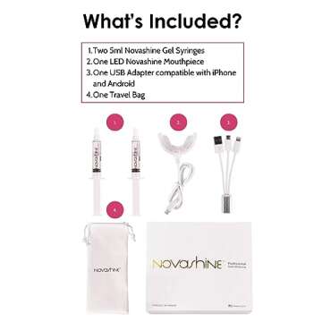Novashine Teeth Whitening Kit: LED Light & Gel For Bright Smiles