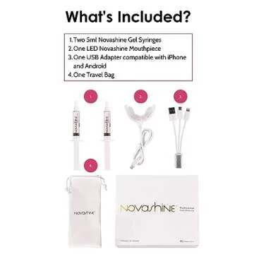 Novashine Teeth Whitening Kit: LED Light & Gel For Bright Smiles