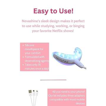 Novashine Teeth Whitening Kit: LED Light & Gel For Bright Smiles