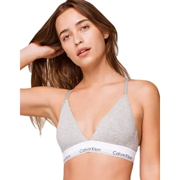 Calvin Klein Modern Cotton Lightly Lined Triangle Bralette Grey Heather