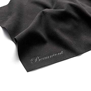 Beaumont Black Microfiber Cleaning Cloth for Musicians 40x30cm