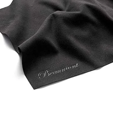Beaumont Black Microfiber Cleaning Cloth for Musicians 40x30cm