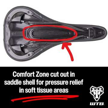 WTB Volt Bike Saddle - Comfortable Medium Thickness Padding, Contoured Shape with a Flex-Tuned Shell - Lightweight MTB Saddle for Optimal Support & Performance