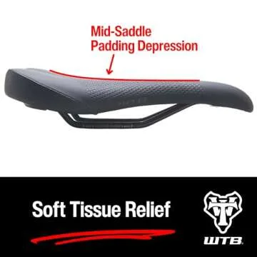 WTB Volt Bike Saddle - Comfortable Medium Thickness Padding, Contoured Shape with a Flex-Tuned Shell - Lightweight MTB Saddle for Optimal Support & Performance