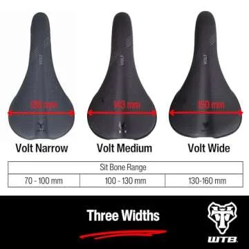 WTB Volt Bike Saddle - Comfortable Medium Thickness Padding, Contoured Shape with a Flex-Tuned Shell - Lightweight MTB Saddle for Optimal Support & Performance