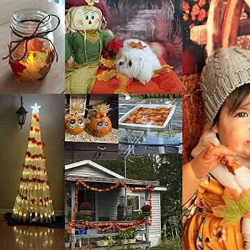 Honbay 200PCS 8cm/3.1inch Assorted Color Artificial Maple Leaves Fall Leaves for Weddings, Thanksgiving Day, Parties, Props, Crafts (C)