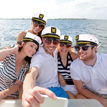 Dodowin Adjustable Yacht Captain Hat Pack for Parties