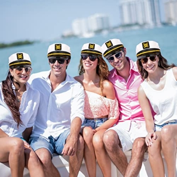Dodowin Adjustable Yacht Captain Hat Pack for Parties