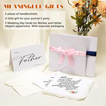 Elegant Wedding Handkerchiefs for Parents Keepsake Gift