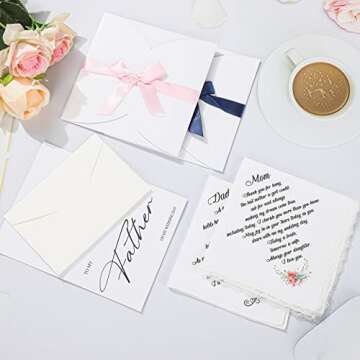 Elegant Wedding Handkerchiefs for Parents Keepsake Gift