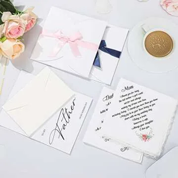 Elegant Wedding Handkerchiefs for Parents Keepsake Gift