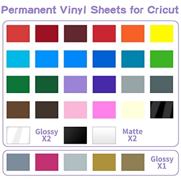 Lya Vinyl 65 Pack Permanent Adhesive Vinyl Sheets for Crafting