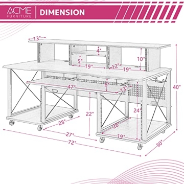 Durable Acme Music Desk with Wheels for Creative Workspaces