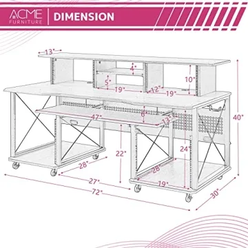 Durable Acme Music Desk with Wheels for Creative Workspaces