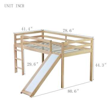 Bellemave Twin Size Loft Bed with Slide and Ladder - Safe and Fun Design for Kids