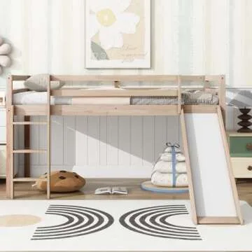 Bellemave Twin Loft Bed with Slide for Kids - Safe & Fun