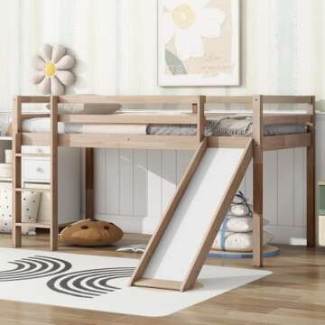 Bellemave Twin Loft Bed with Slide for Kids - Safe & Fun