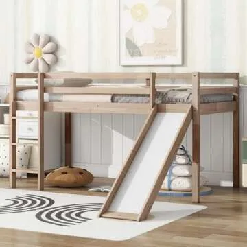 Bellemave Twin Loft Bed with Slide for Kids - Safe & Fun