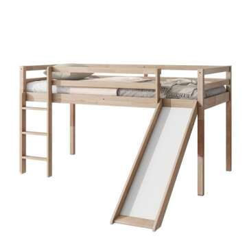 Bellemave Twin Loft Bed with Slide for Kids - Safe & Fun