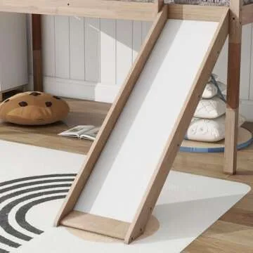 Bellemave Twin Loft Bed with Slide for Kids - Safe & Fun
