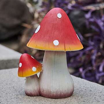ORIGARDEN Mushroom Decor Fairy Garden Accessories - Outdoor Garden Decor Mushrooms Ornament for Gard...