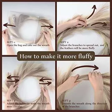 Perfnique Pampas Grass Wreath for All Seasons