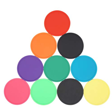 MIZORLIE 4" Non Slip Coasters Heat Insulation Colorful Unique Slice Silicone Drink Cup Mat,Anti-Slip...