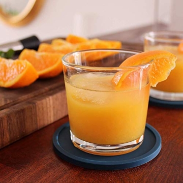 MIZORLIE 4" Colorful Non Slip Silicone Coasters Set