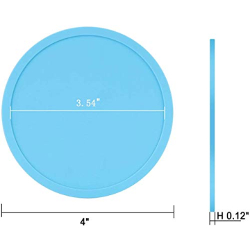MIZORLIE 4" Colorful Non Slip Silicone Coasters Set