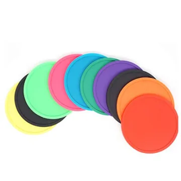 MIZORLIE 4" Colorful Non Slip Silicone Coasters Set