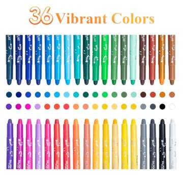 M&G 36 Colors Solid Tempera Paint Sticks for Kids, Washable Paint Sticks for Kids, Non-toxic, Quick ...