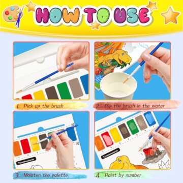 Mess-Free Paint by Water Books for Kids Ages 4-8