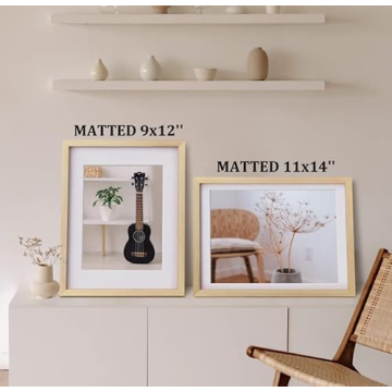 Egofine 12x16 Natural Wood Picture Frames Set of 2