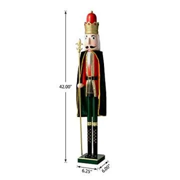 eUty King Nutcracker 42" Wooden Christmas Decor