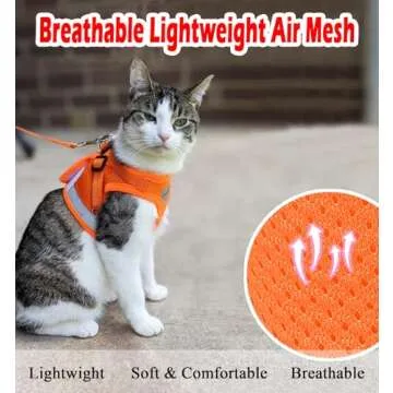 Escape-Proof Cat Harness and Leash Set, Adjustable Soft Mesh Vest