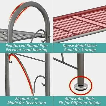 ECOESPTI Moveable 4 Tier Plant Stand for Indoor Outdoor