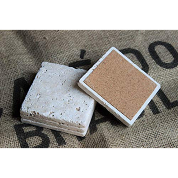 Stylish Travertine Absorbent Drink Coasters - Unique Set