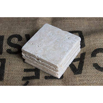 Stylish Travertine Absorbent Drink Coasters - Unique Set