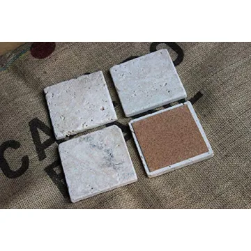 Stylish Travertine Absorbent Drink Coasters - Unique Set