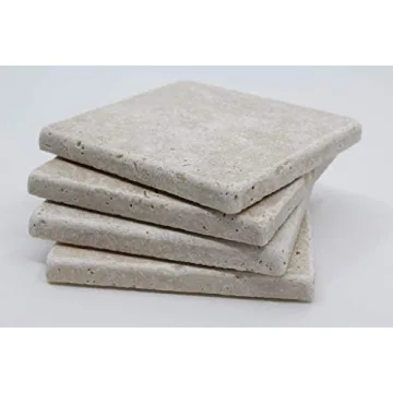 Stylish Travertine Absorbent Drink Coasters - Unique Set