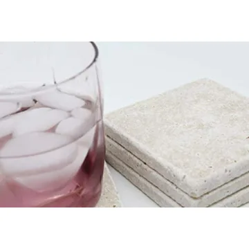 Stylish Travertine Absorbent Drink Coasters - Unique Set