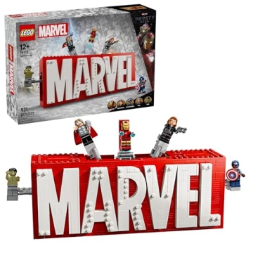 LEGO Marvel: Marvel Logo & Minifigures Building Toy - Marvel Collectible Set for Kids, Boys and Girl...
