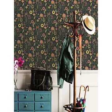 NuWallpaper NUS4044 Jane Peel & Stick Charcoal Wallpaper