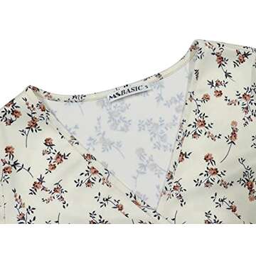 MSBASIC Sundresses for Women Graduation Casual Beach Summer Wrap Floral White Midi Dress(White Floral,M)