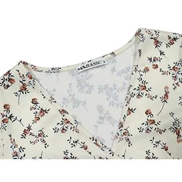 MSBASIC Sundresses for Women Graduation Casual Beach Summer Wrap Floral White Midi Dress(White Floral,M)