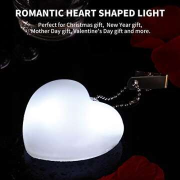 SOLUSTRE Purse Light Handbag Light Heart Shape LED Activated Night Light Women Girls Handbag Accessories White